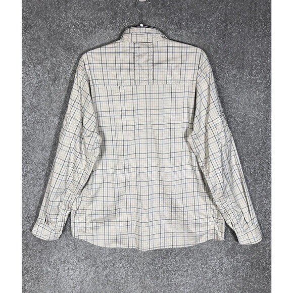 REI Long Sleeve Plaid Button Up Shirt Mens Size Large Stretch Vented Pockets - Picture 2 of 10